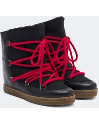 Isabel Marant - Snow Boots Nowles Aus Leder Und Veloursleder - Lyst