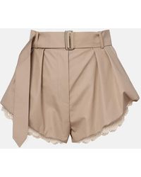 Magda Butrym - Belted Crochet-Trimmed Cotton Micro Shorts - Lyst