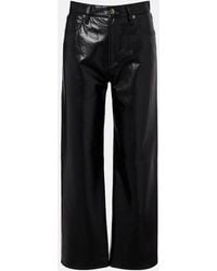 Agolde - Pantalones Anchos Ren En Mezcla De Piel - Lyst