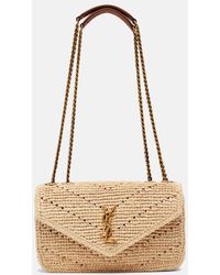 Saint Laurent - Loulou Small Raffia Shoulder Bag - Lyst
