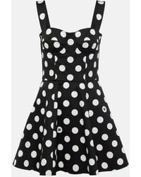Dolce & Gabbana - Bustier-Minikleid Aus Baumwolldrillich Punkteprint - Lyst