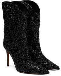 Alexandre Vauthier Sequined Ankle Boots - Black