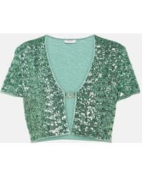Oséree - Sequined Crop Top - Lyst