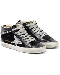 Golden Goose Mid Star Suede And Leather Sneakers - Black