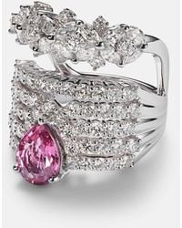 YEPREM - Reign Supreme 18Kt Ring With Diamonds And Sapphire - Lyst