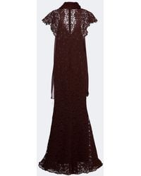 De La Vali - Solina Scarf-Detail Cotton-Blend Lace Gown - Lyst