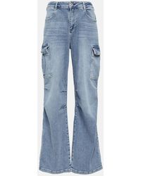 AG Jeans - High-rise Wide-leg Cargo Jeans - Lyst