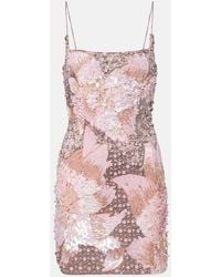 La Fuori - Embellished Floral Minidress - Lyst