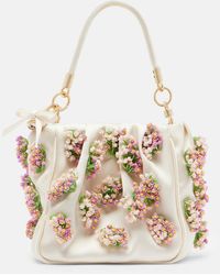 Self-Portrait - Beaded Floral Satin Tote Bag - Lyst