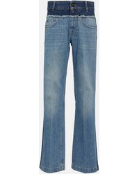 Stella McCartney - Paneled High-rise Wide-leg Jeans - Lyst