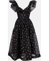 Zimmermann - Crush Polka-dot Ruffled Linen And Silk Midi Dress - Lyst