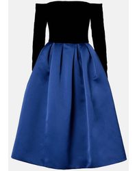 Carolina Herrera - Off-Shoulder Crepe And Satin Cocktail Dress - Lyst