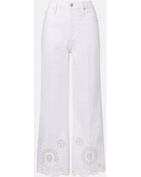FRAME - The Eyelet Embroidered Flared Jeans - Lyst