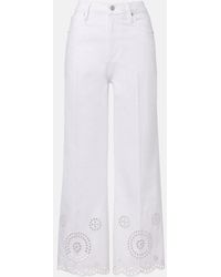 FRAME - The Eyelet Embroidered Flared Jeans - Lyst