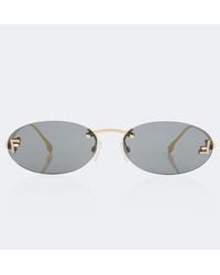 Fendi - First Crystal Oval Sunglasses - Lyst