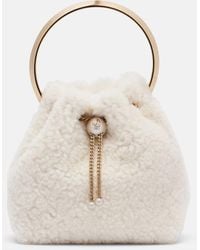Jimmy Choo - Bucket Bag Bon Bon Small Aus Shearling - Lyst