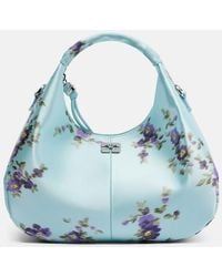 Ganni - Mini Floral Satin Top-Handle Bag - Lyst