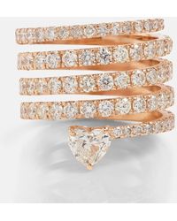 SHAY - Anello Diamond Spiral Heart in oro rosa 18kt con diamanti - Lyst