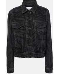 Ganni - Printed Denim Jacket - Lyst