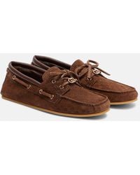 Gucci - Gg Suede Boat Shoes - Lyst