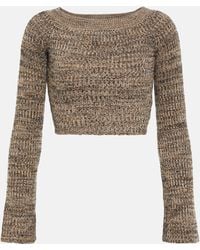 Chloé - Cropped Cashmere-blend Sweater - Lyst