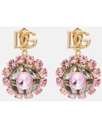 Dolce & Gabbana - Re-Edition Dg Embellished Clip-On Earrings - Lyst