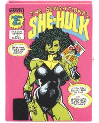 Olympia Le-Tan She-hulk Embroidered Book Clutch - Pink