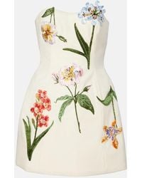 LEO LIN - Rosario Embroidered Velvet Minidress - Lyst