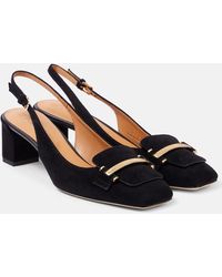 Tod's - 50 Suede Slingback Pumps - Lyst