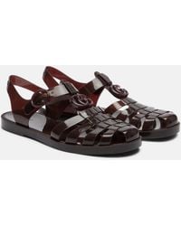 Gucci - Glossy Double G Fisherman Sandals - Lyst