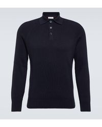 Brunello Cucinelli - Ribbed-knit Cotton Polo Sweater - Lyst