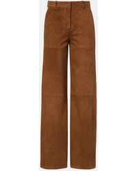 Nour Hammour - Coda Suede Wide-Leg Pants - Lyst