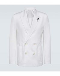 Lardini - Double-breasted Cotton Blazer - Lyst