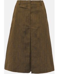 Dries Van Noten - Cotton And Silk-blend Midi Skirt - Lyst