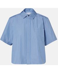 Sacai - Striped Cotton Poplin Shirt - Lyst