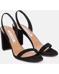 Aquazzura - So Nude 85 Suede Sandals - Lyst