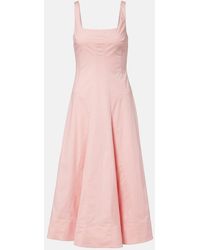 STAUD - Willow Cotton Midi Dress - Lyst