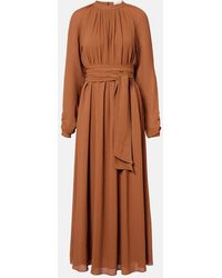 JOSEPH - Pinky Belted Draped Maxi Dress - Lyst