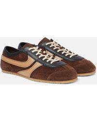 Dries Van Noten - Leather And Suede Sneakers - Lyst