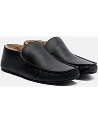 The Row - Leo Shearling-Lined Leather Loafers - Lyst