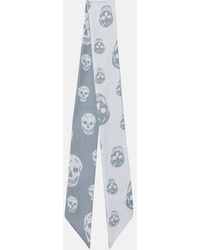 McQueen - Skull Silk Twill Scarf - Lyst