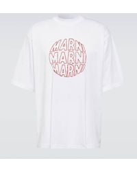 Marni - T-shirt in jersey di cotone con stampa - Lyst
