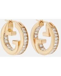 Gucci - Blondie Embellished Hoop Earrings - Lyst