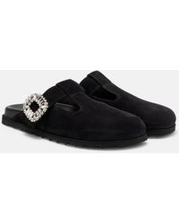 Roger Vivier - Slidy Viv' Suede Mules - Lyst