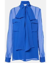 Costarellos - Bluse Aus Seiden-Georgette - Lyst