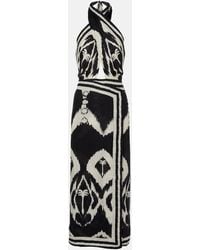 Johanna Ortiz - Printed Open-Back Linen Midi Dress - Lyst