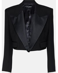 Dolce & Gabbana - Cropped Wool-blend Tuxedo Blazer - Lyst