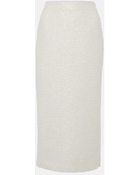 Alessandra Rich - Falda Midi De Tweed Con Lentejuelas - Lyst