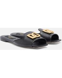 Dolce & Gabbana - Abaya Dg Leather Mules - Lyst