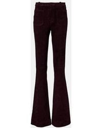 Stouls - Laurent Suede Flared Pants - Lyst